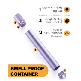 SafeDelux Premium Metal Airtight Tube – King Size Paper Storage Container, Waterproof Pocket Case, Travel Organizer & Airtight Aluminum Storage Solution (Purple)