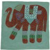 GURU SHOP Indian Cushion Cover, Embroidered Elephant Ethnostyle Cushion, Aqua,
