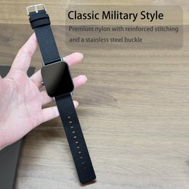 Compatible with Homailida Smartwatch Bands,Lamshaw 18mm, 20mm, 22mm Breathable Nylon Woven Fabric Replacement Accessory Strap Compatible for Homailida G208/ G209/ G102/ G40PRO/ G93 Smart Watch (Black, 22mm)