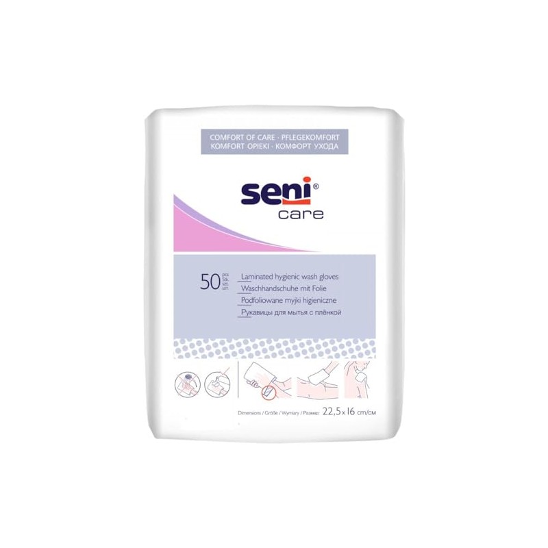 Seni Wash Mitts with Foil, Pack of 50