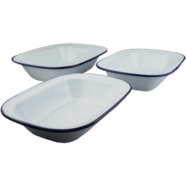 NEW - Falcon Enamel Bakeware Set of 3 Pie Dishes - 1 of each 24cm 26cm 28cm