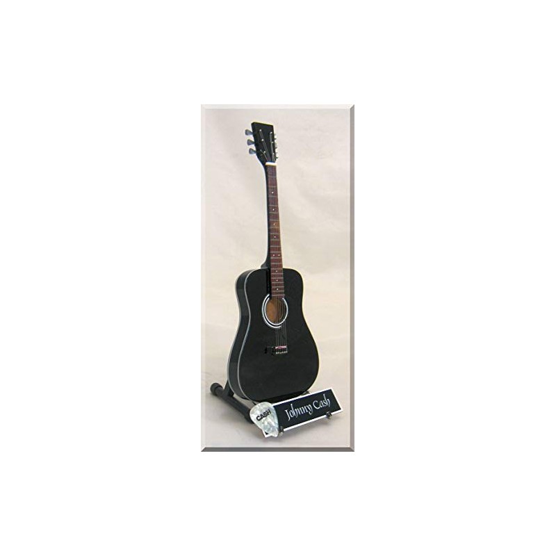 ARTSTUDIO35 Johnny Cash Miniature Guitar Black with Plectrum