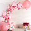 10pcs Pink Bow Balloons, Cute Foil Bow Shaped Balloons Giant