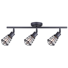 CANARM LTD IT611A03GPH Otto 3 Light Track Rail Graphite with Metal Cage Shades