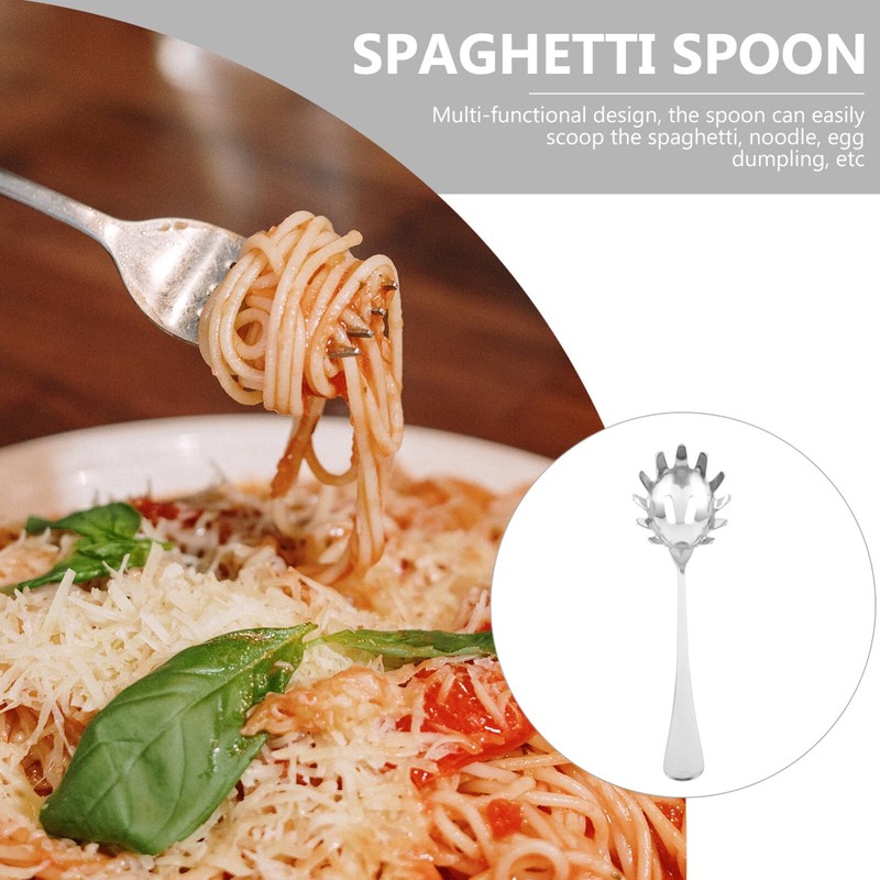 Zerodeko Pasta Server Spaghetti Spoon- Stainless Steel Spaghetti Fork Noodle