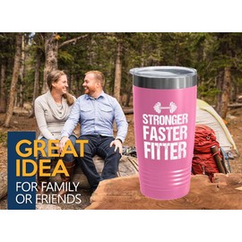 Personal Trainer Pink Edition Viking Tumbler 20oz - Stronger Faster Fitter - Fitness Instructor Workout Coach Exercise Lover Cardio Lover Gym Coach