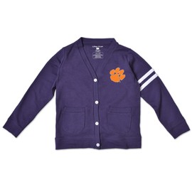 Clemson Tigers Toddler Kids Varsity Cardigan Sweater (4T) Purple