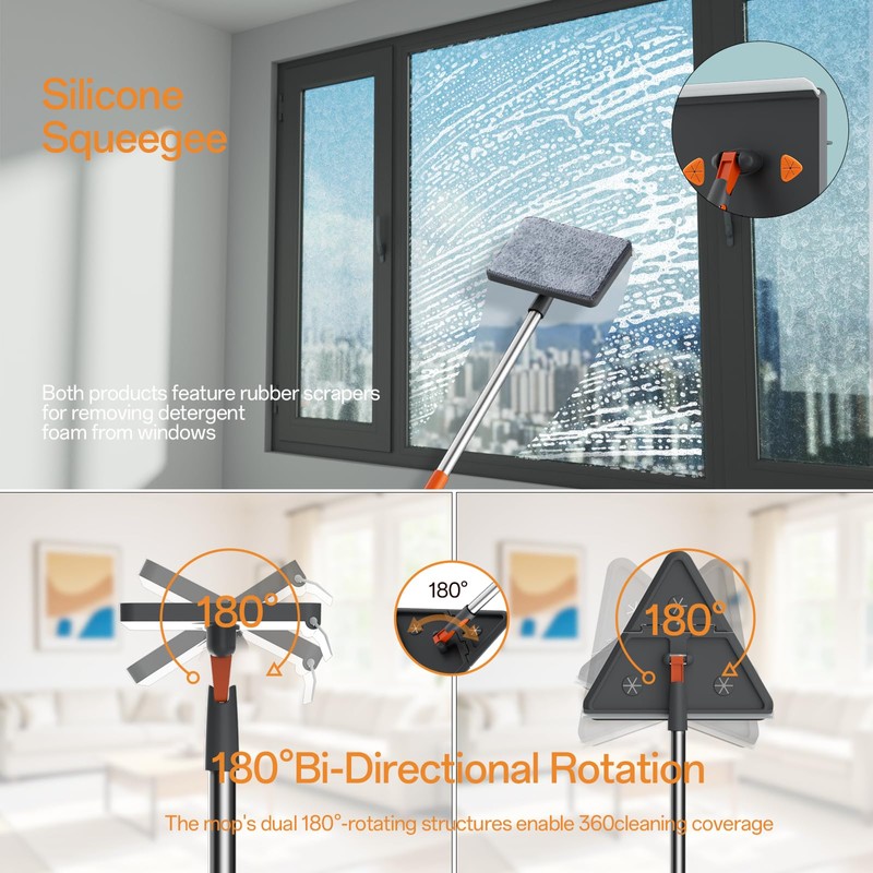 Baseboard Cleaner Tool with Handle, 29" to 85" Wall Cleaner