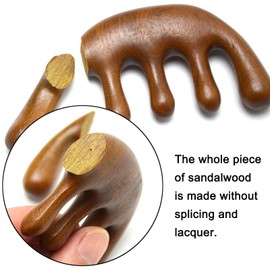 BLUPLE Scalp Massage Comb,Head Scalp Comb,1pc Gua Sha Comb Wide Tooth Comb,Sandalwood Scalp Stimulator Comb, Wooden Wide Tooth Comb for Women Hair Growth