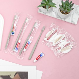 LLHQAMT Disposable Toothbrushes, Toothbrush and Toothpaste, Toothbrush and Toothpaste Travel, Comes with Hotel Vanity Set, Individually Packaged, Suitable for Hotel, Home, Camping, Travel (30-Pack)