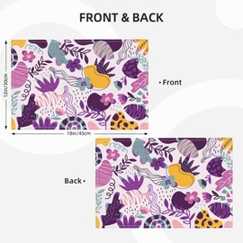 Floral Placemats Set of 4, Abstract Place Mats Table Mats for Kitchen Dining Table Kitchen Decor Linen 12x18 Inch