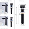 Jincrop Bathroom Sink Drain Matte Black with Overflow, Pop Up