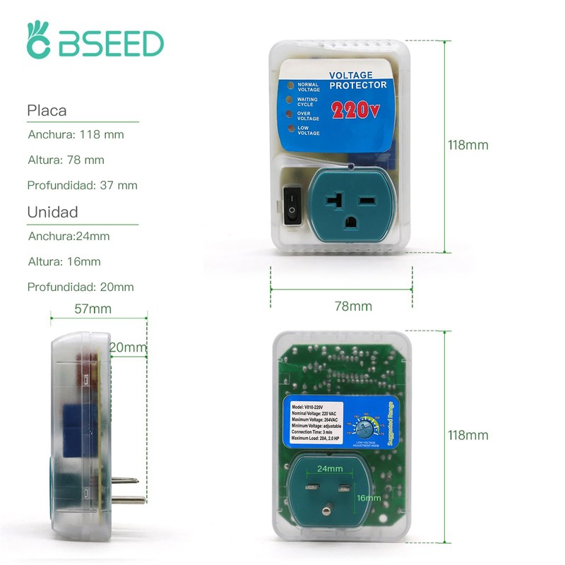 BSEED Enchufe de Aparato Electrodoméstico Protectores Contra Sobretensiones Tensión Salida