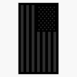 US Flag Black on Black Window Bumper Sticker Decal 5"