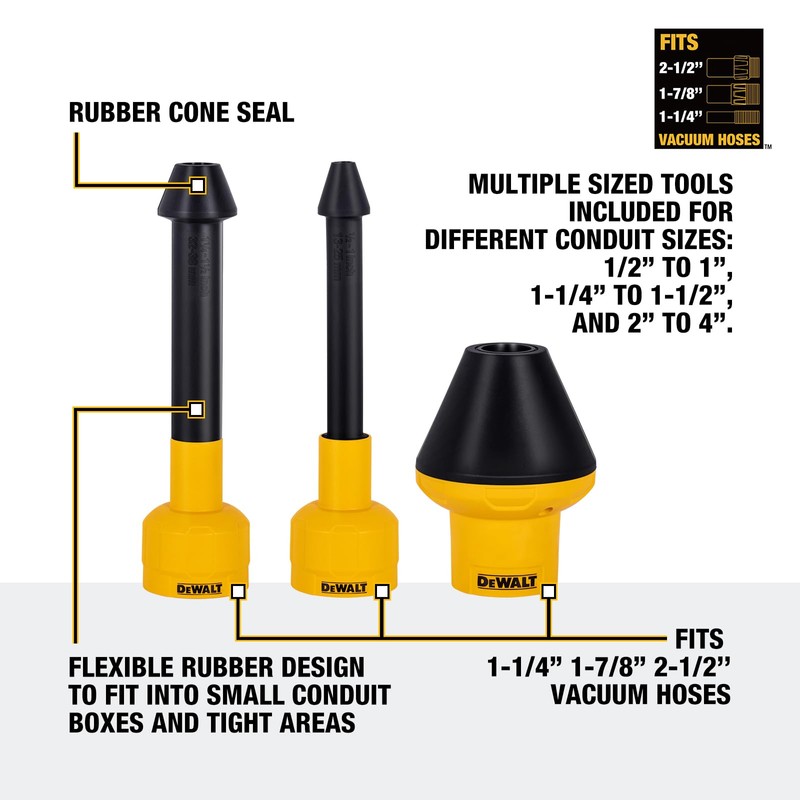 DEWALT Shop Vac Conduit Line Puller Attachment Kit, Wet Dry