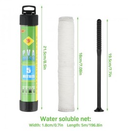 Ehuihuan 5M PVA Bag Fishing Water Soluble Net, 1.8 cm Wide, Carp Accessories, Fishing Equipment, Fishing Accessories Carp, Ideal for Fishing Lovers