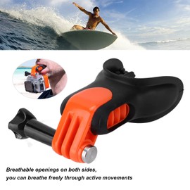 Mouth Mount Set, Action Camera Surfing Bite Mouthpiece Holder with a Float, Safety Lanyards, Long Screw, Floating Block, for Surfing, Skating, Kayaking