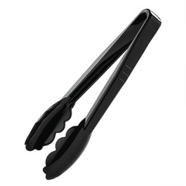Vogue Tongs 23 cm/9 inch, Black, Polycarbonate Plastic, Comfortable Grip, Commercial & Home Kitchen Use, P924