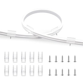 TENDIST 50PCS Outdoor Neon LED Strip Light Mounting Clips with Screws Mounting Holder, Transparent Waterproof Clips for 6mm Width Neon Rope Light Indoor Room and Outdoor (50 Screws, 50 Clips)