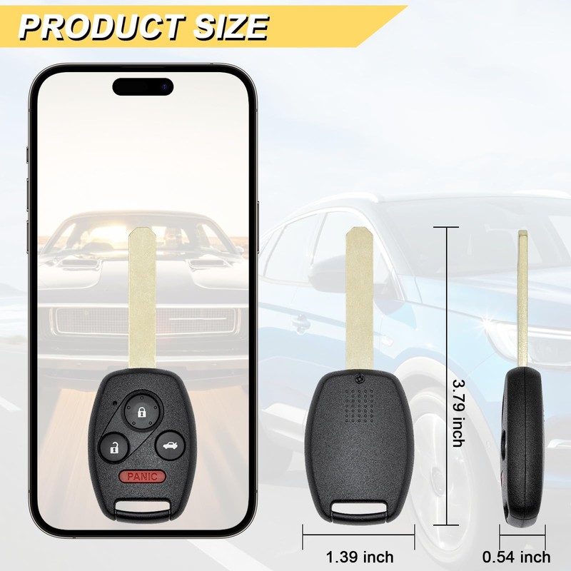 Vurkcy Key Fob Replacement for 2006-2013 Honda Civic EX Si