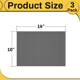 Powrocket 3 Pack 10 x 14inch Vent Cover,Air Vent Screen Covers for for Grille,Register,Ventilation Vent,DIY Mesh AC Vent Cover for Wall,Ceiling,Air Vent Deflectors,Black