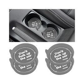 Mandark 4PCS Bling Car Cup Coaster, 2.75 Inch Anti-Slip Crystal Rhinestone Vehicle Cup Holder Insert Mat, Silicone Diamond Automotive Interior Drink Coasters Decor Accessories, Universal Fit (Gray)