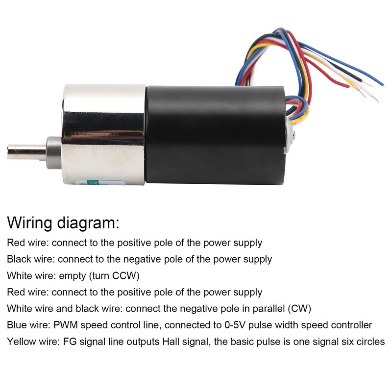 DC Brushless Motor with Bracket 12V CW/CCW Low Speed for