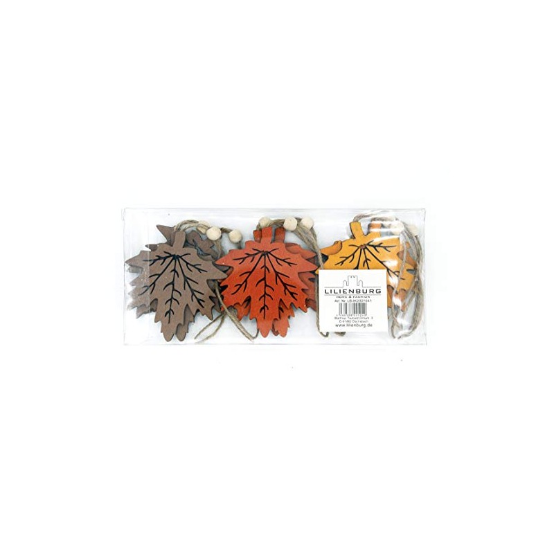 Set of 9 Pendant Leaf Autumn Decorative Wood Autumn Pendant