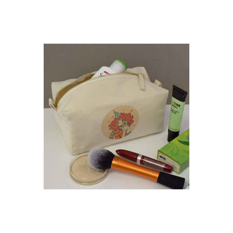 'Cute Clown Girl' Canvas Wash Bag/Makeup Case (CS00043806)