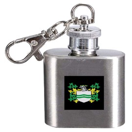 Jamieson Family Crest 1oz Hip Flask with Name Crest