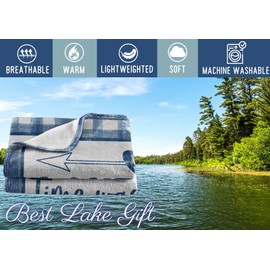 Lake House/Life Gifts Blanket Throw for Women Men - Boating/Fishing Gifts - House Decor Decorations for Home Porch Bed Sofa - Lake Life, 50" x 65"