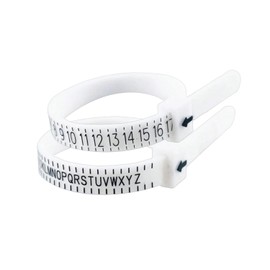 2 Pack Ring Sizer Set, Adjustable Finger Gauge for US (1-17) & UK (A-Z) Sizes, Plastic Measuring Tool for Custom Jewelry, Engagement & Wedding Rings