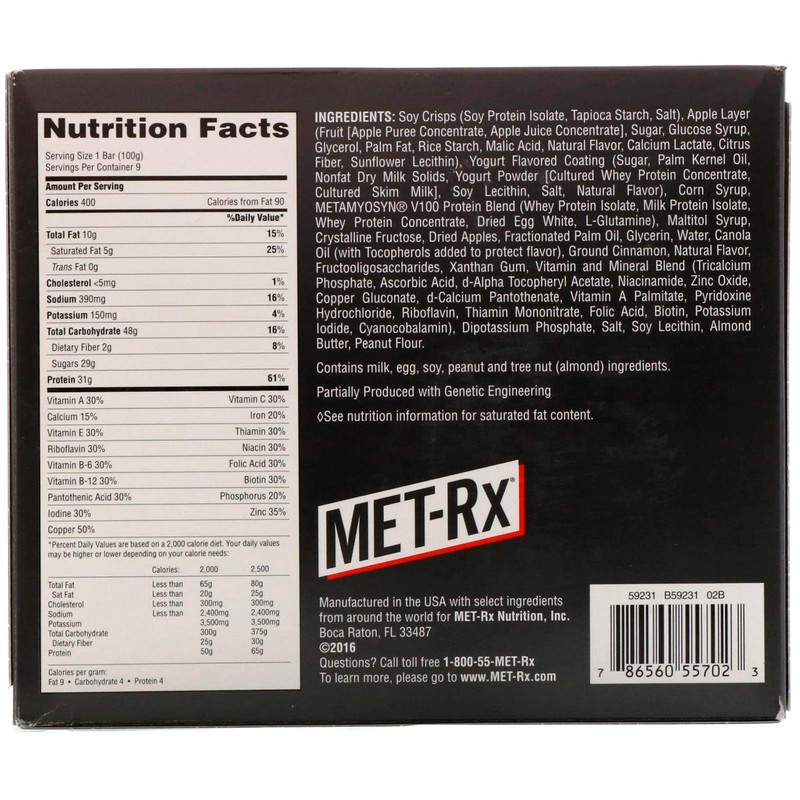 Met-Rx Big 100 Colossal Apple Pie, 9 Count