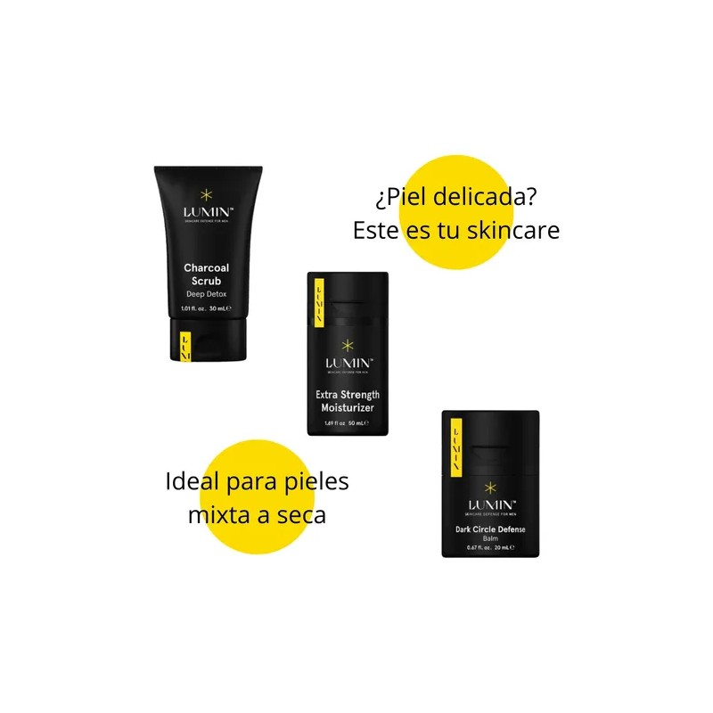 Trio Facial Crema Piel Sensible Exfoliante Bálsamo De Ojos