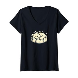 Womens Marshmallow Catnap V-Neck T-Shirt