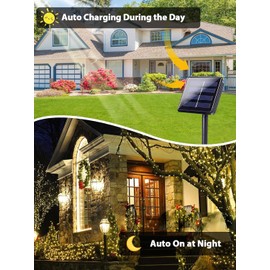 2 Pack Total 400 LED Solar Christmas Lights Outdoor, Solar String Lights for Outside with 8 Modes, Waterproof Green Wire Solar Powered Tree Light for Xmas Party Yard Garden Decorations (Warm White)