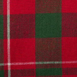 DII Holiday Dining Table Linen Collection Tartan Holly Check, Cotton, Red/Green, Square Christmas Tablecloth, 52 x 52 cm