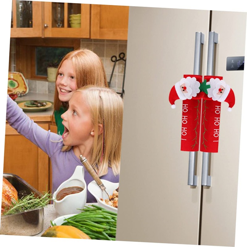 BUGUUYO Christmas Fridge Door Handle Covers 2pcs Decorative Handle Protectors