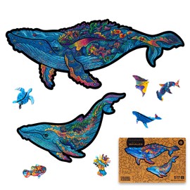 UNIDRAGON Wooden Jigsaw Puzzles Milky Whales 98 Pieces S