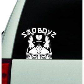 Sad Boyz Hannya Mask Peeker Wall Decal Sticker Vinyl Car Truck Window JDM Windshield Laptop Funny Quote Wife Family Cute Dad Mom Men Love Sad Drift Racing Meme Funny Club Japanese Oni Peeking Broken Heart