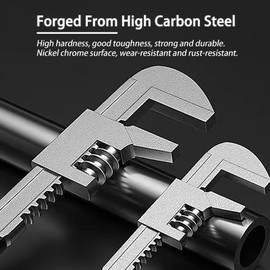 OhSoQQQ 11 inch Automotive Wrench with [Silicone Non-slip Grip Design] Adjustable Wrench Fits a Variety of Fastener Sizes Large Diameter Opening for Construction Machine Automobiles Home Repairs 11''