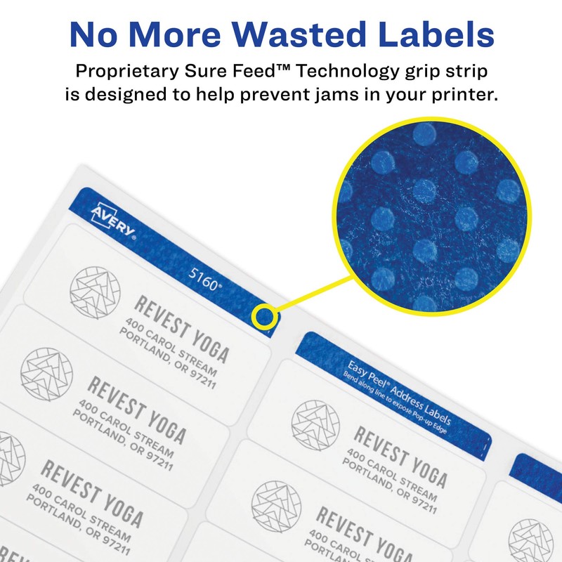 Avery High Visibility Printable Round Labels with Sure Feed, 2.5"