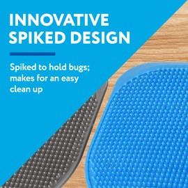 Impresa Extra Large Fly Swatter - 4-Pack, Blue & Grey Spiked Fly Swatter with 5″ Smashing Surface - Hygienic Bug Picker Upper Tool - Durable Heavy Duty Swatting Tool