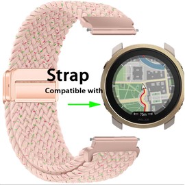 GIOPUEY Bracelet Compatible with Polar Vantage M3, Braided Nylon Bracelet [Unisex] Elastic Replacement Strap - Pink