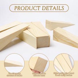 Keboyoe 8 Pcs Wooden Door Stop Door Wedges Indoors Non Slip Wooden Doors Wedges Wood Door Stopper Doorstop Wood Shims Triangle Woods Block Security Doors Stopper for Home Kitchen Office Doors