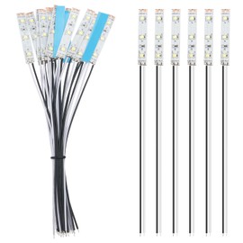 YIXISI 15 pieces 50 mm pre-wired LED strips, 2335 SMD LED, 12-18 V LED strips, model building LED lighting, white