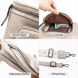 Fanny Pack Crossbody Sling Bag for Women Waist Bag Travel Belt Bags Bum Bag Gifts for Women Men (Light Clay)