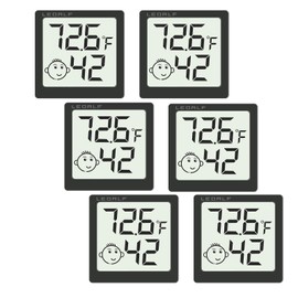 Mini Humidity Meter Hygrometer 6 Pack Room Thermometer Indoor Digital Temperature and Humidity Monitor (Black)