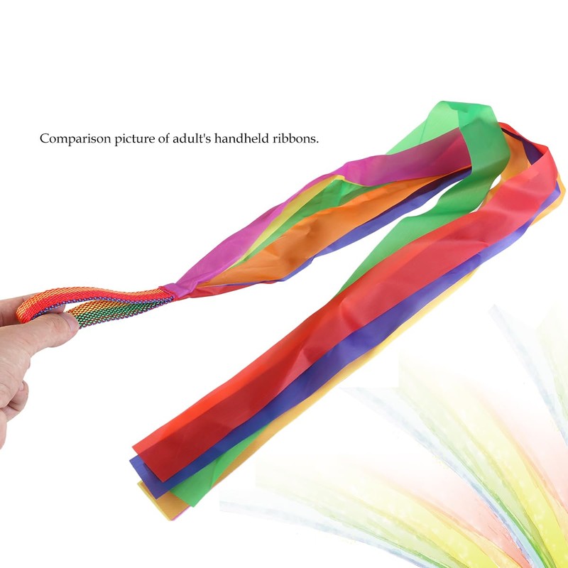 LUOEM Rainbow Ribbon Dance Band Runners Coloured Band Rod for