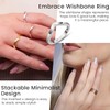 TJC Silver Wishbone Ring for Women, 2mm Thick Wedding Band
